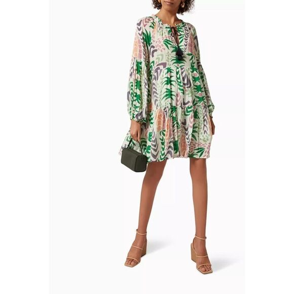 Oliphant Green and Pink Patterned Mini Dress - Picture 10 of 10